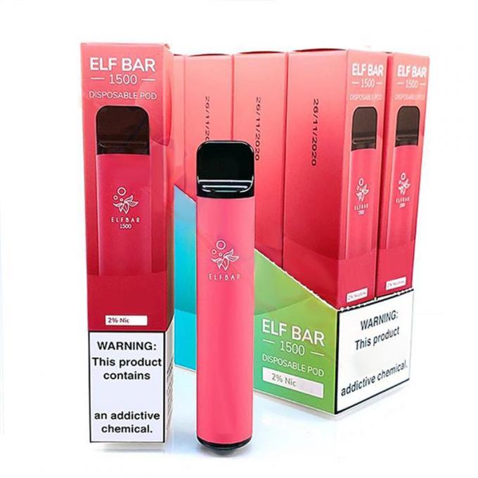 エルフ棒1500パフのEタバコの使い捨て可能なポッド装置1500Puffs 850mAh電池4.8mlのポッドによって事前に入力されるカートリッジVapesのキットの使い捨て用品2% NIの強さ対パフの流れ